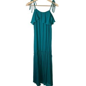 Zara tiered maxi dress teal